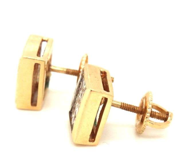 Sparkling 14K YG Diamond Cluster Stud Earrings