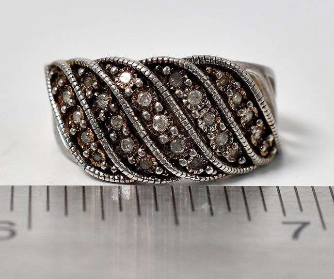 Diamond Ring in Sterling Silver