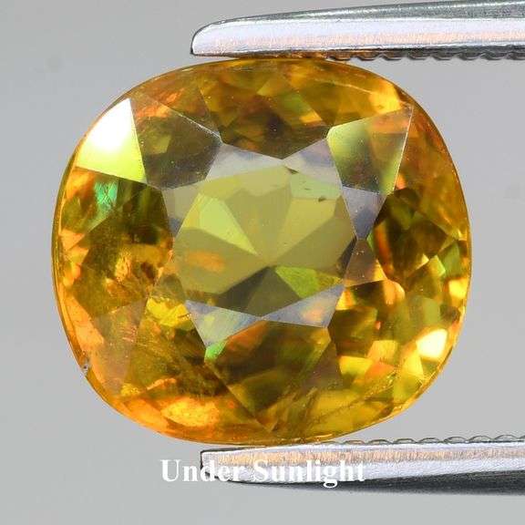 Vibrant 2.69ct untreated Sphene with rainbow spark!