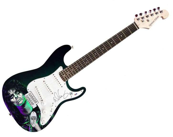 Alice Cooper Autographed Custom Graphics Guitar