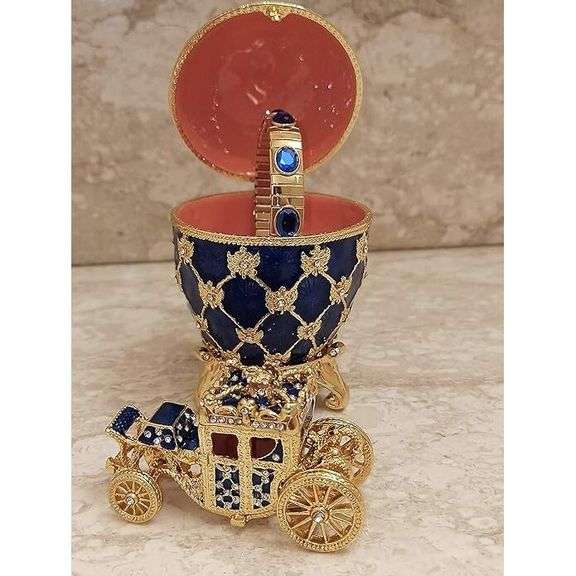 24K Gold Faberge Style Royal Carriage Set