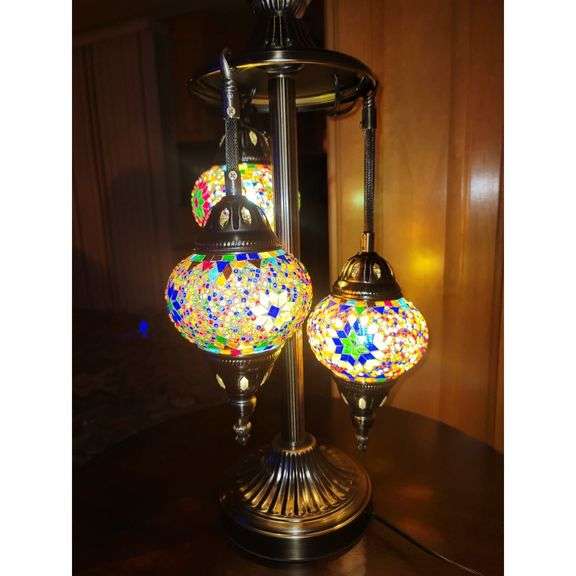 Turkish 3-Globe Mosaic Table Lamp