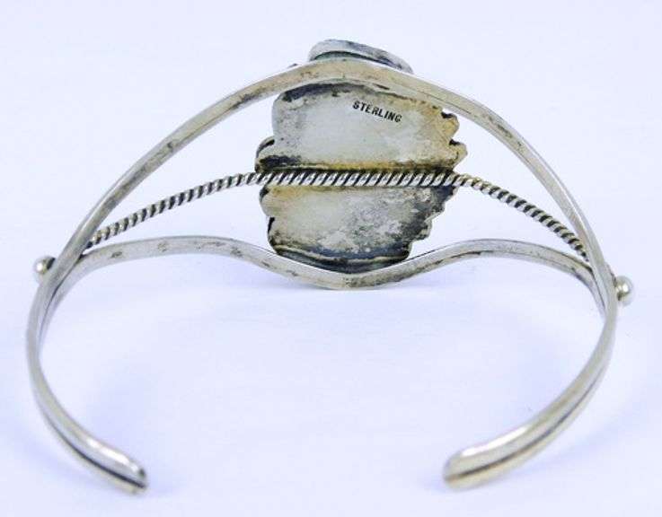 Vintage Sterling Turquoise Native American Indian Cuff