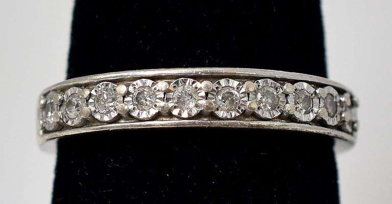 Diamond Band Ring in Sterling Silver