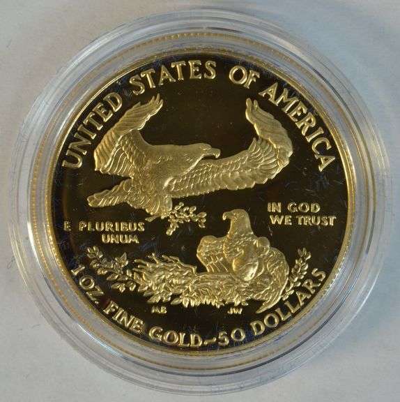 Superb Ultra Cameo Proof 1988 $50 1oz Gold Eagle. Velvet box/COA