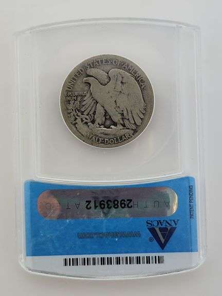 1916 S Walking Liberty Half, ANACS G4