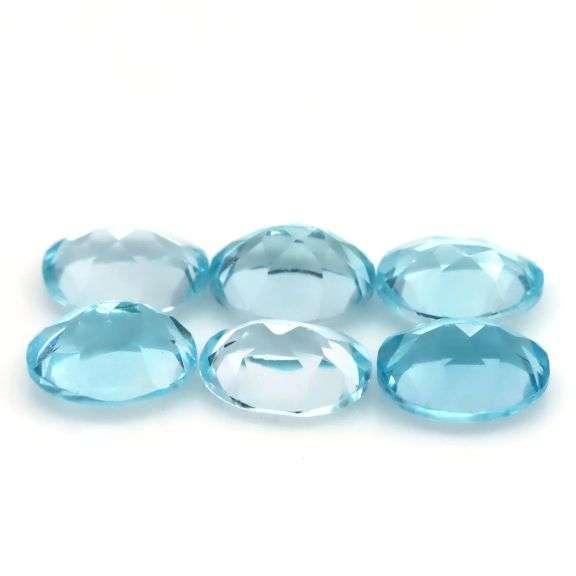 Matched! 6 piece 13.95ct full fire sky blue Topaz set