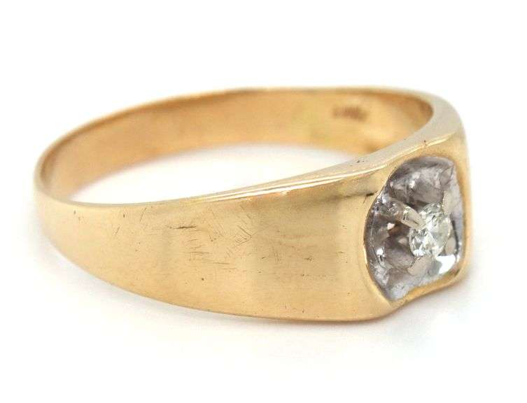Unisex 14K YG Ring with Diamond