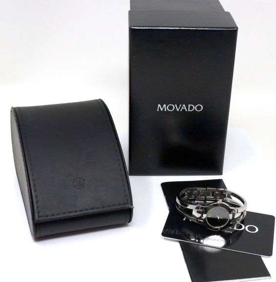 Movado Amarosa black dial bangle watch