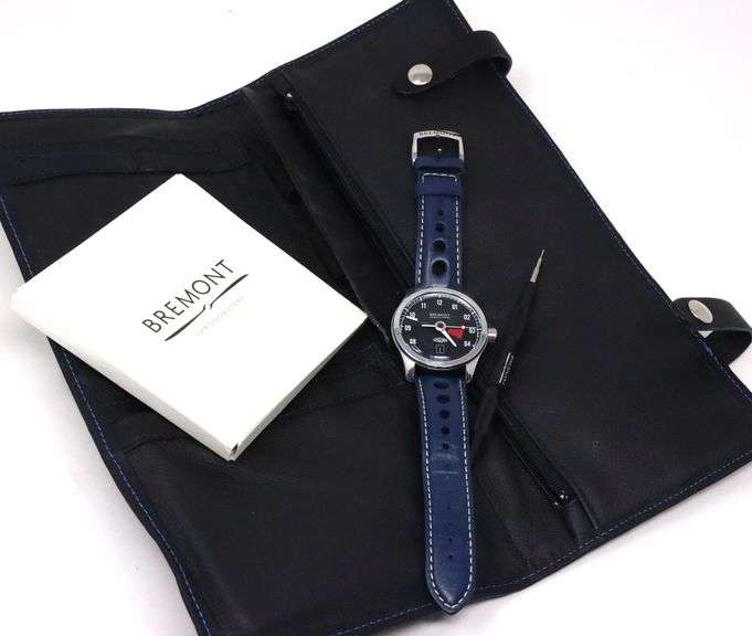 Bremont Jaguar MKlll Automatic 43mm Black Dial On Blue Leather Strap watch