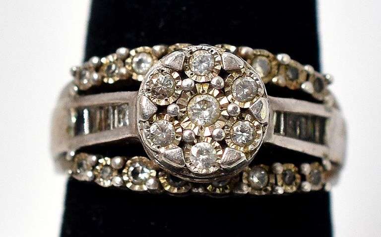 Diamond Ring in Sterling Silver