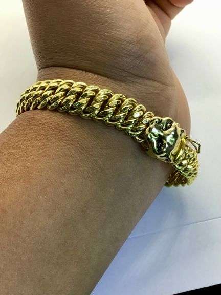 14K Yellow Gold Interlinked Cuban Bracelet