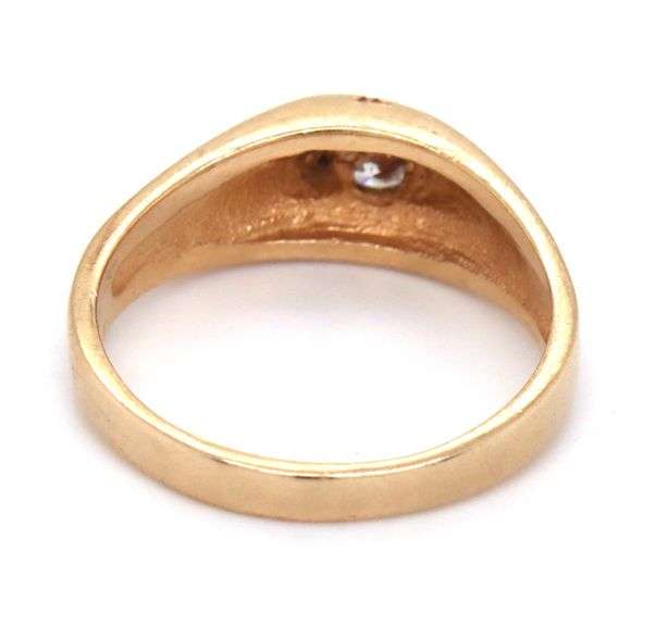 Easy to Wear 14K YG Ring with Bezel Set Diamond