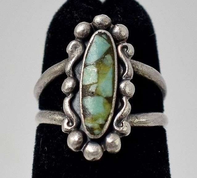 Turquoise Gemstone Ring in Sterling Silver SIZE 2