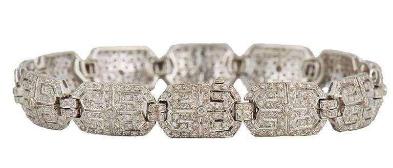 Vintage 2.00ctw Diamond Art Deco Style Link Bracelet in 18K