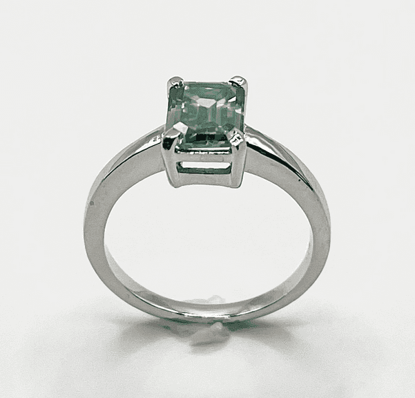 Stunning 6.75 Ct   Blue/Green Lab Simulated Diamond Ring