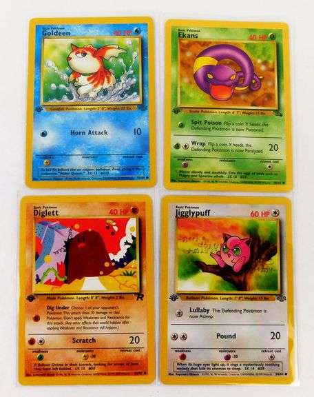4 Pokémon 1999 1st Edition Trade Cards