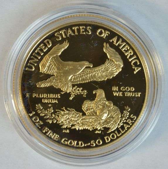 Superb Gem Ultra Cameo Proof 1988 $50 Gold Eagle. Box/COA