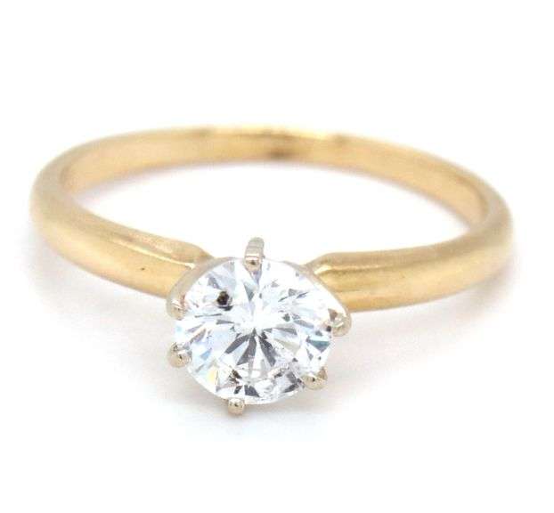Classic 14K YG 2/3 Carat Diamond Solitaire Ring