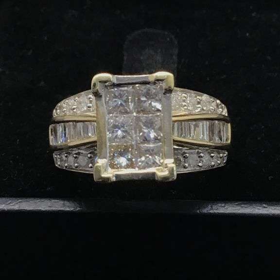 14K Yellow Gold Princess Cut Diamond Ring