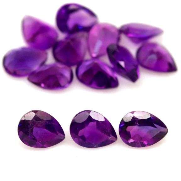 Royal purple! 13.19ct 8x6mm real Brazilian Amethyst set!