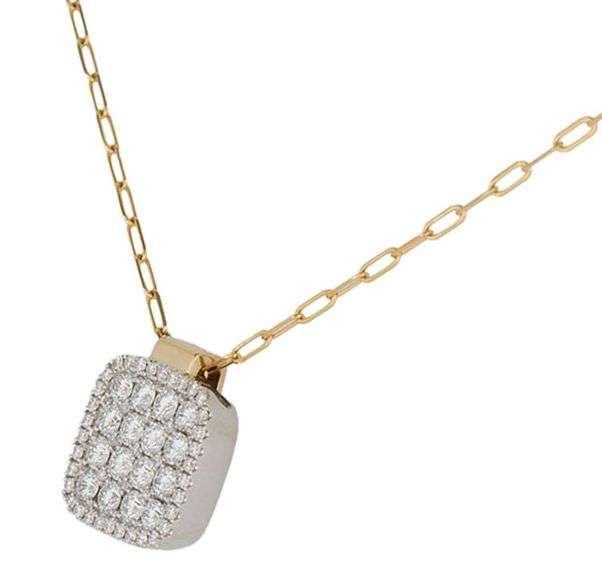 New Frederic Sage Large Firenze II 1.09ctw Diamond Pendant Necklace in 14K