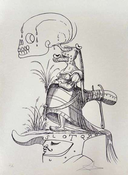 Exclusive Salvador Dali Hand-Signed Lithograph from 'Pantagruel' suite, 1973