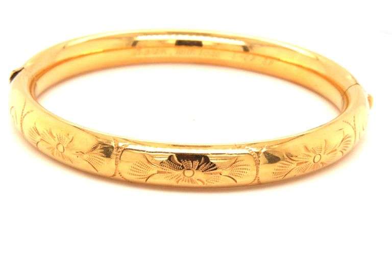 Gold plated bangle bracelet