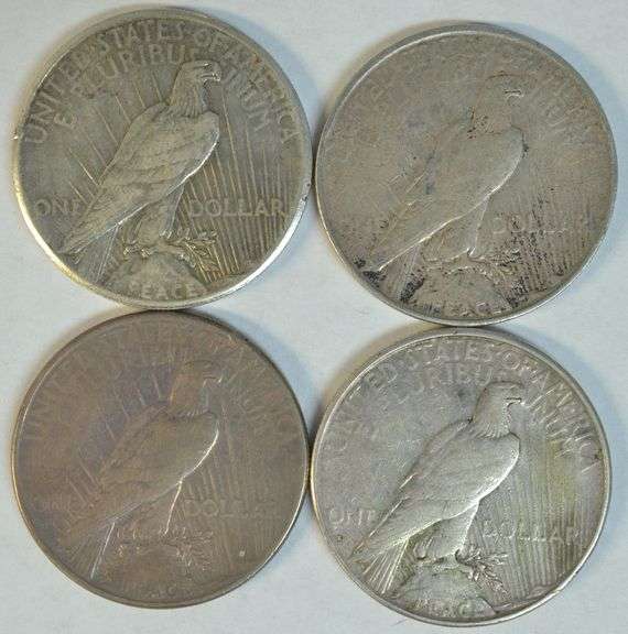 4 Better Date Peace Silver Dollars: 1927, 27-D, 27-S, & 1928-S