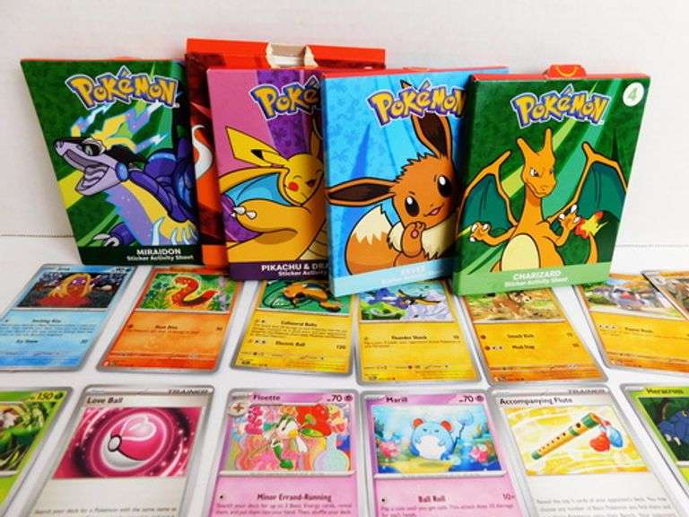 23 Pokémon 2024 Trade Cards & 5 Sticker Sheets