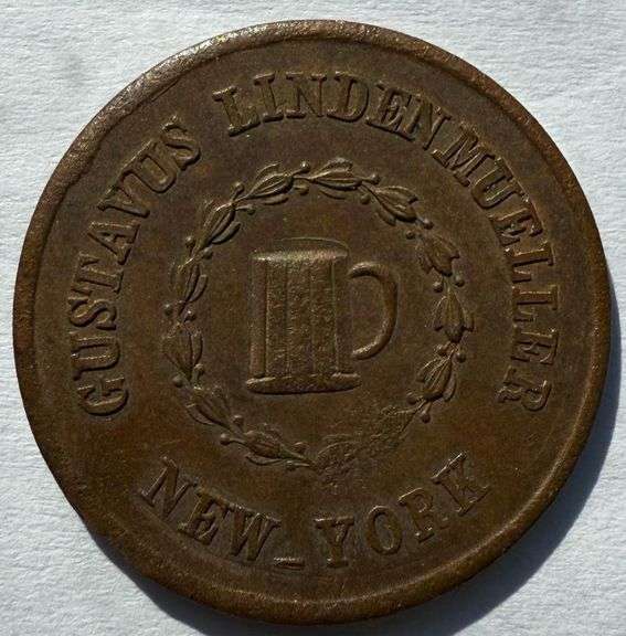 Gustavus Lindenmueller 1863 Saloon NY Civil War Token