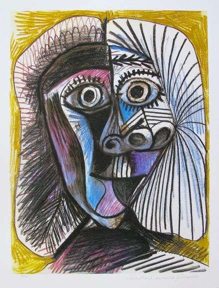 Pablo Picasso, Black And Yellow Drawing