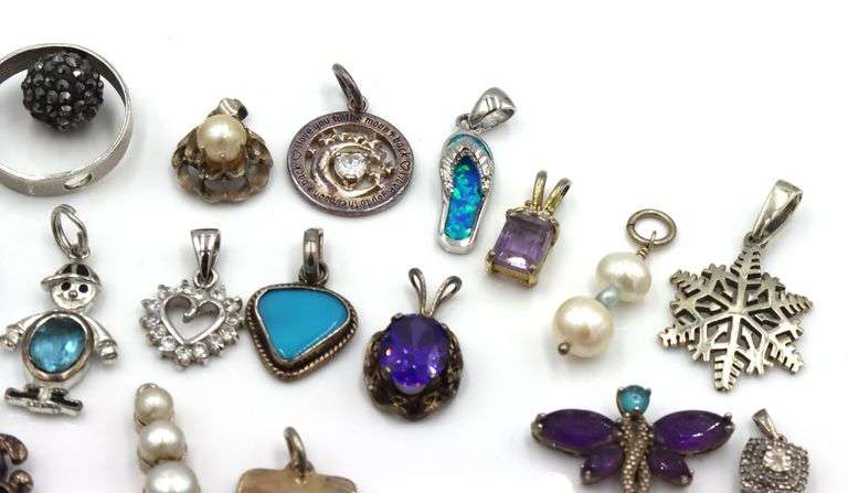 Vintage 925 sterling silver group lot of pendants