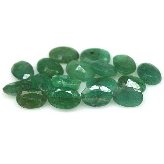 Oval cut 7.22ct 18pc Zambian Emerald set