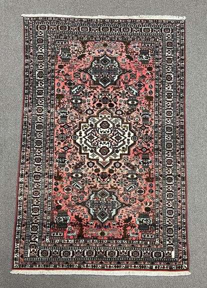 Handmade w/Silk Persian Ardebil 5.6x8.9