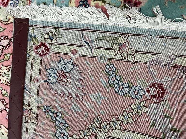 Handmade Square w/Silk Persian Tabriz 6.7x6.8