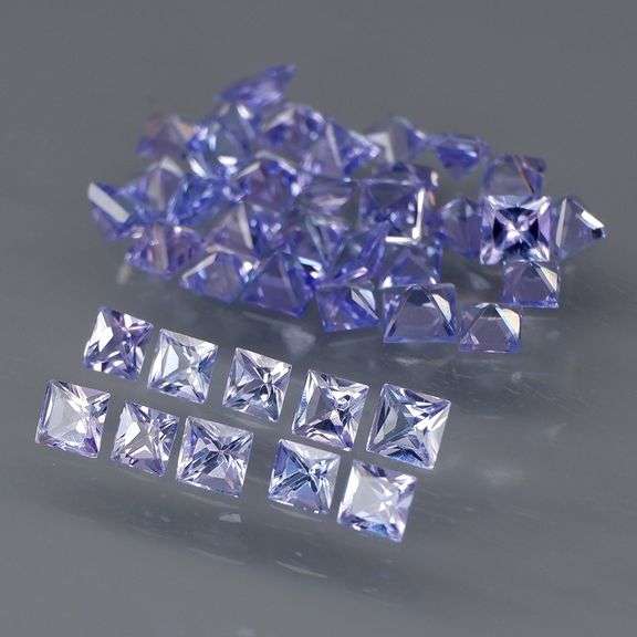 Glittering! Princess cut! 3.50ct UNTREATED Tanzanite set!!