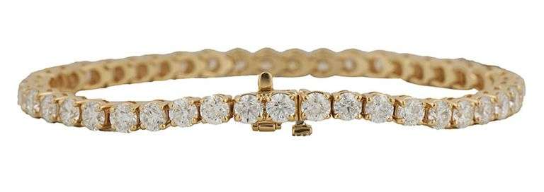 11.10ctw Round Diamond Tennis Bracelet in 14K