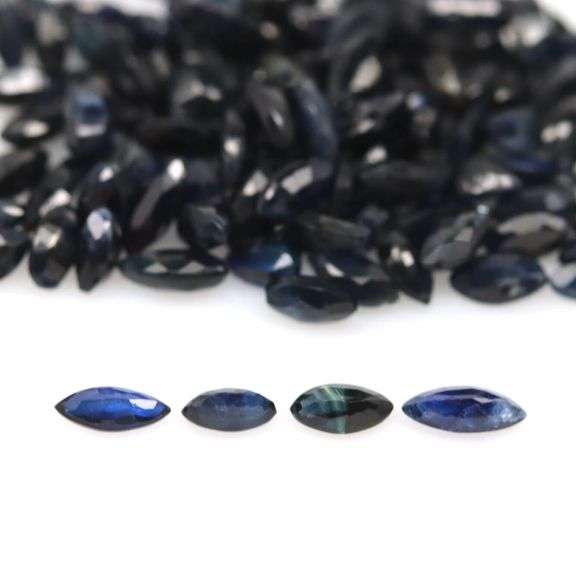 Stunning deep blue 12.58ct marquise cut Sapphire set