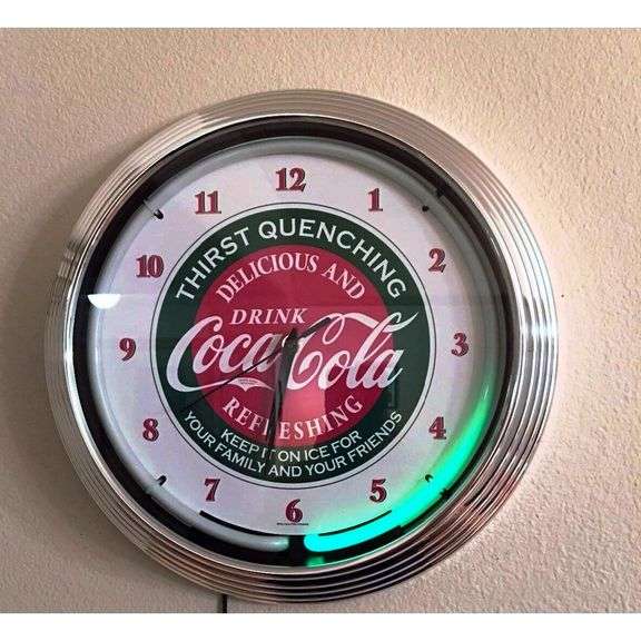 Coca-Cola Evergreen Neon Wall Clock