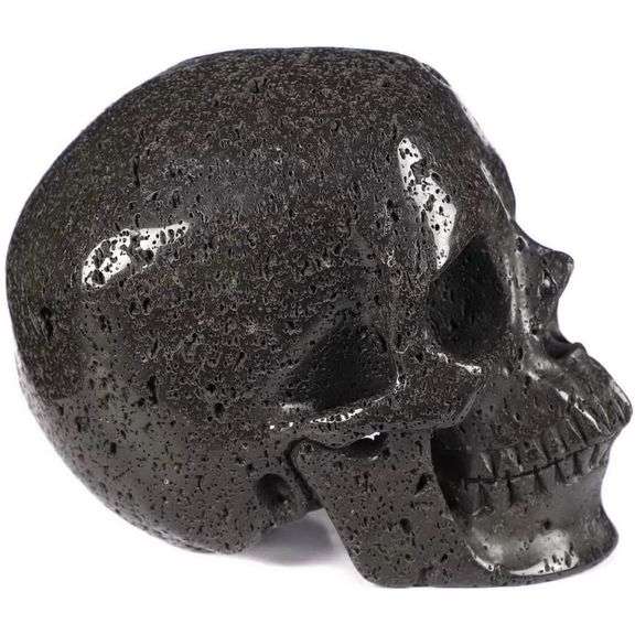 Hand Carved Large Hot Lava Stone Crystal Skull