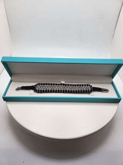 New! +5 ctw all natural diamonds weaved on fabric bracelet