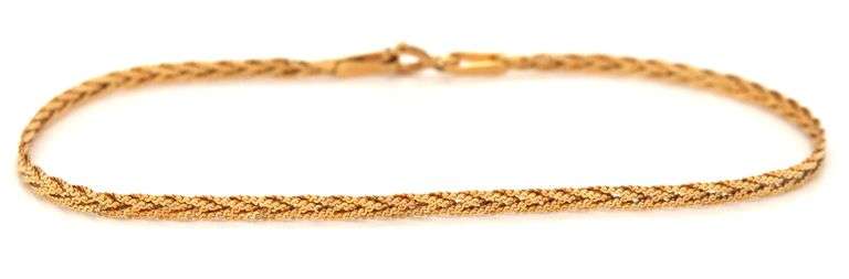 Italian 14kt yellow gold braided bracelet