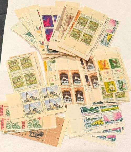 100 Plus Mint 6 Cent US Plate Blocks
