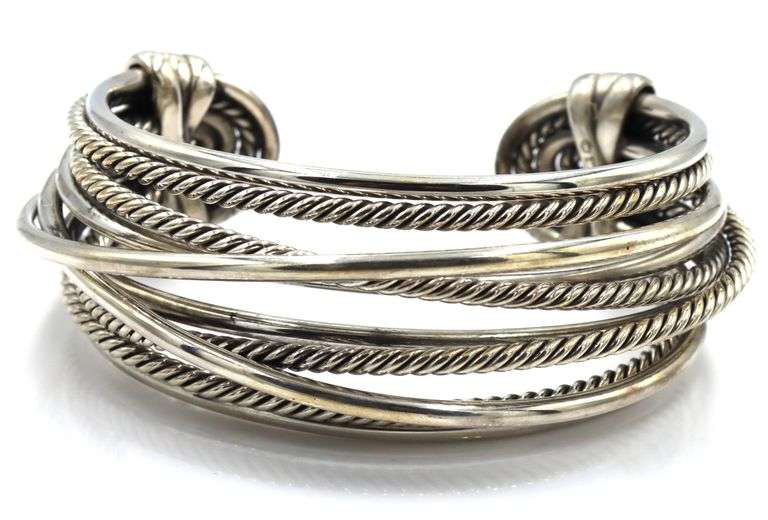 David Yurman Wide cross over cuff bangle