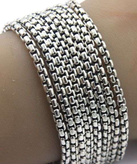 David Yurman multi row box  link bracelet