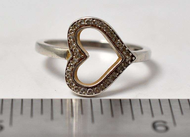 Heart CZ Gemstone Ring in Sterling Silver