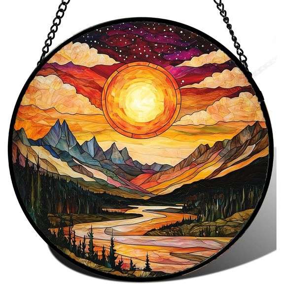 Stained Glass Sunset Suncatcher