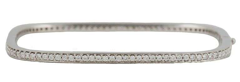 2.15ctw Diamond Square Shaped Bangle Bracelet in 18K