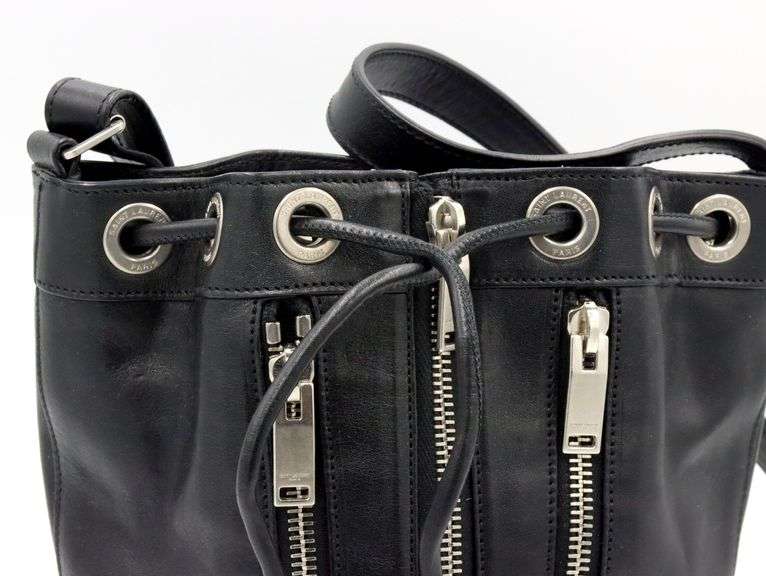 YSL Black Leather Zipper Bag